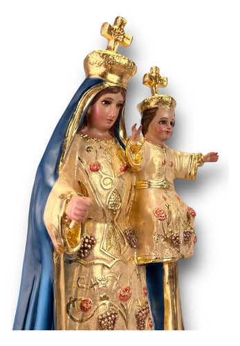 Virgen De La Candelaria 77cm Hoja De Oro Al Óleo