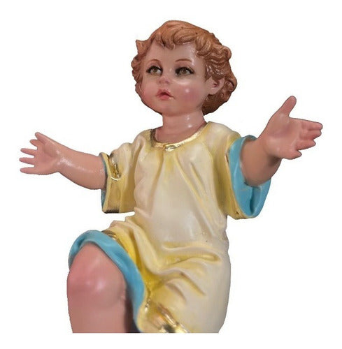 Niño Dios Modelo Italiano Policromía Al Óleo