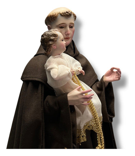 Figura San Antonio De Padua 40cm Para Vestir Y Bruñido