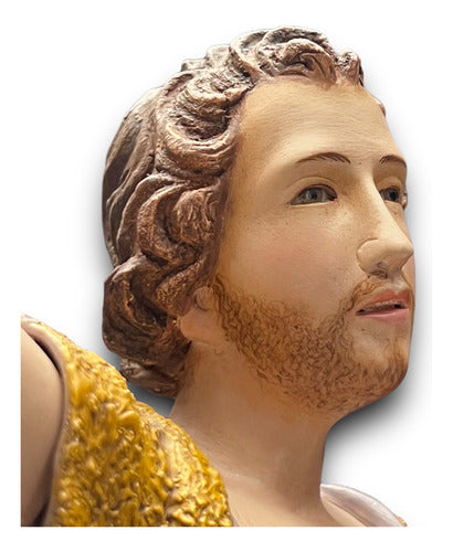 San Juan Bautista Talla En Madera 33cm