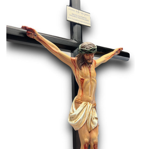 Cristo Muerto O Crucifijo Al Óleo En Cruz Octagonal 75cm