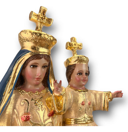 Virgen De La Candelaria 77cm Hoja De Oro Al Óleo