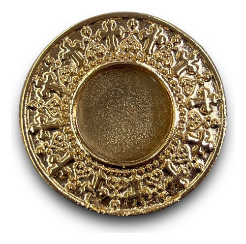 Teca O Relicario Redondo Con Cruces (porta Reliquia Santos)