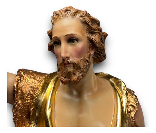 San Juan Bautista 105cm Hoja De Oro Óleo