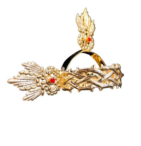 Corona De Espinas #7 Con 3 Potencias Baño De Oro