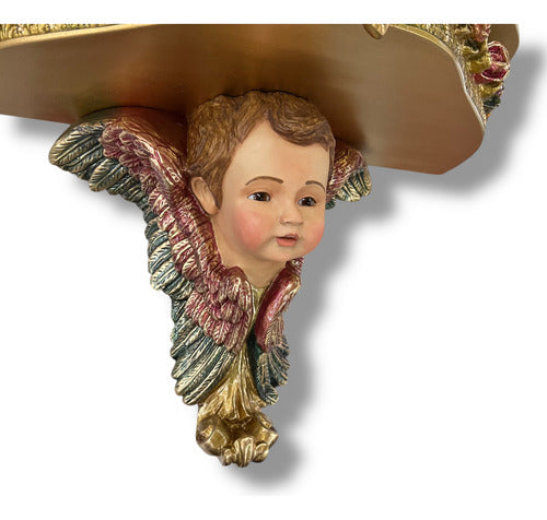 Repisa Con Querubín Terminado Fino 57cm X 40cm