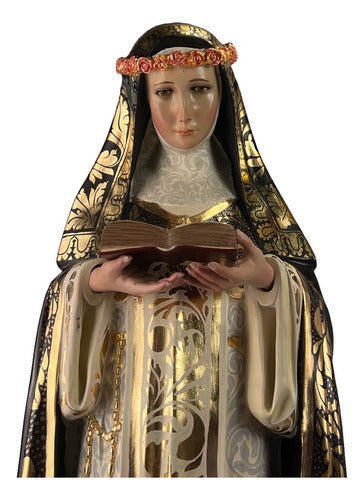 Santa Rosa De Lima 104cm Estofada En Hoja De Oro