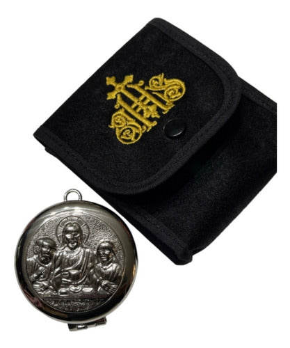 Set Porta Relicario Y Píxide Niquelado Ministros Eucaristía