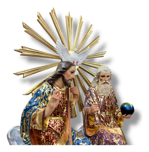 Divina Providencia Policromía En Óleo Y Estofada 90cm