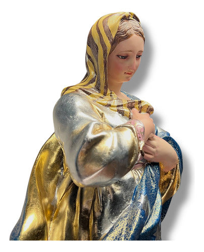 Inmaculada Concepción De María Modelo Antiguo Bruñido 90cm