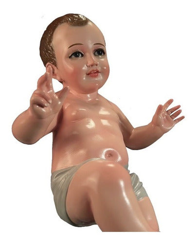 Niño Dios 43cm Policromía Al Óleo