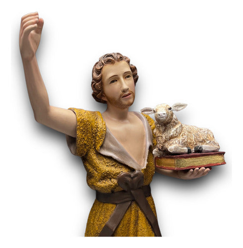 San Juan Bautista Talla En Madera 33cm